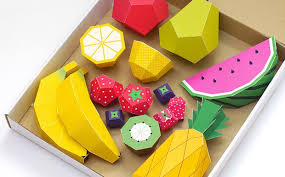 Des Fruits Diy A Imprimer Pour Les Enfants Shake My Blog Paper Toy Papier Diy Artisanat De Papier 3d