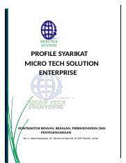 • conversion from sdn bhd / business. Profile Syarikat Micro Tech2 Baru Punyee A Docx Profile Syarikat Micro Tech Solution Enterprise Kontraktor Binaan Bekalan Perkhidmatan Dan Course Hero