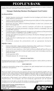 Manager Marketing Business Development At People S Bank Careerfirst Business Marketing Business Development Peoples Bank