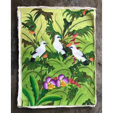 Sedangkan hidungnya adalah seekor burung pada kejauhan dan bibirnya hanyalah salah satu gunung kecil yang mirip dengan lukisan wanita sebelumnya yang ada di atas. Lukisan Burung Cendrawasih Dan Jalak Bali Style Ubud Ukuran 60 X 80 Cm 100 Buatan Tangan Shopee Indonesia