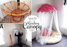 Look how this old papasan frame is transformed into a canopy reading nook. Turn Your Old Papasan Into A Canopy Reading Nook Reality Day Dream