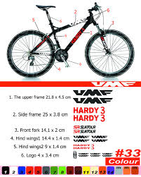 Umf Bike Frame Sticker Autocollant Bicycle Mountain Restoration Sticker Mtb Bmx The Frame Front Fork Letterpress Print Bike Frame Ghost Bike Custom Bike Decals