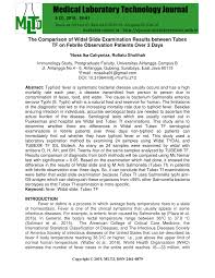 Maybe you would like to learn more about one of these? Pdf The Comparison Of Widal Slide Examination Results Between Tubex Tf On Febrile Observation Patients Over 3 Days