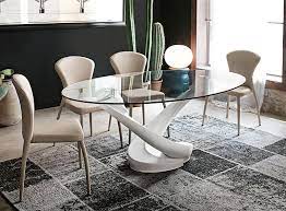 Get free shipping on qualified oval dining room sets or buy online pick up in store today in the furniture department. Contemporary Oval Glass Dining Table With Base In White Oval Table Dining Glass Dinning Table Oval Glass Dining Table