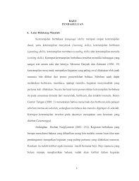 18) menyimak dapat didefinisikan suatu. Bab I Pendahuluan A Latar Belakang Masalah Keterampilan