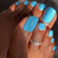 Acrylic nail shapes give you a variety of options to go for without waiting to grow your nails and having trouble when you have a broken nail in the middle. Feet Epicurian On Instagram Neon Blue In Love For The Perfect Feet Of Staircase Toes The Melanin Blue Toe Nails Nails Blue Acrylic Nails