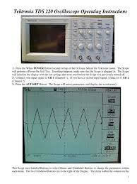 The tds210 is a 60 mhz, 2 channel digital oscilloscope from tektronix. Tektronix Tds 220 User Instructions For Scope Menu Computing Electronics