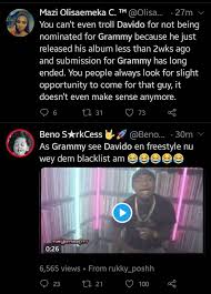 Burna boy performed to close out the 2021 grammy awards premiere ceremony. After Burna Boy And Wizkid Were Nominated For Grammy See What Nigerians Said About Davido Benconews