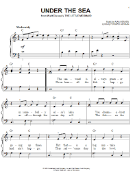 Under The Sea From The Little Mermaid Sheet Music Alan Menken Easy Piano