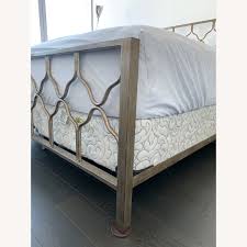 Clearance from floor to underside of bed: Wayfair Brushed Gold Metal King Size Bed Aptdeco