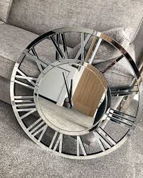 Check spelling or type a new query. Large Round Mirrored Wall Clock 80cm Tarlee Furniture
