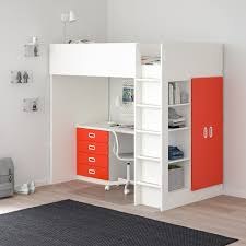 This diy canopy bed is a big style statement in a bright and cosy bedroom. Stuva Fritids Loft Bed Combo W 4 Drawers 2 Doors White Red Single Ikea