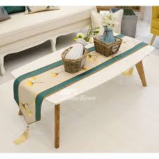 It has the classic platform design with natural finish. Elegant Table Runners Modern 72 Inch Damask Dining Green