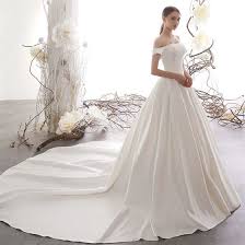 Maybe you would like to learn more about one of these? Schlicht Ivory Creme Satin Brautkleider Hochzeitskleider 2019 A Linie Off Shoulder Kurze Armel Blumen Ruckenfreies Kathedrale