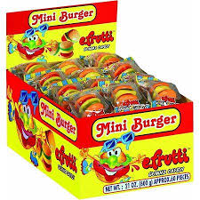 E Frutti Gummy Burgers Candy 60 Count Walmart Com In 2020 Gummy Burgers Mini Burgers Gummy Candy