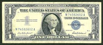 1957 One Dollar Bill Silver Certificate Blue Seal Silver Certificate One Dollar Bill Dollar