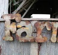 Rustic Metal Farm Sign Country Hanging Wall Decor