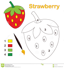Illustration A Propos Couleur Par Le Jeu De Numero Avec Le Fruit De Fraise En 2020 Coloriage Educatif Couleurs D Age Prescolaire Activites D Apprentissage Prescolaire