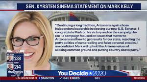 She is the first out bisexual person ever elected to the u.s. Sen Kyrsten Sinema Releases Statement On Mark Kelly S Win