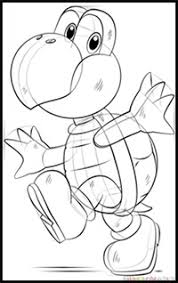 Realistic interpretation a koopa troopa from super mario with flapping wings and moving mouth. How To Draw Super Mario Bros Characters Mario Luigi Bowser Princess Peach Daisy Yoshi Toads Goomba Drawing Tutorials Lessons