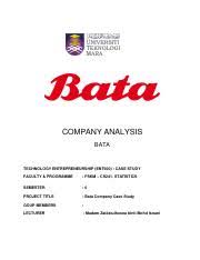 Bata swot analysis, competitors, segmentation, target market, positioning, usp & brand analysis table. Company Analysis Bata New Pdf Company Analysis Bata Technology Entrepreneurship Ent600 Case Study Faculty Programme Fskm U2013 Cs241 Statistics Course Hero