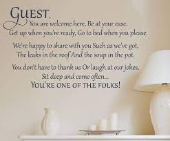 guest you are welcome here wall decal a great impression welcome quotes for guests home quotes and sayings welcome quotes
