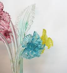 One flower has a small chip at the bottom of the stem. Murano Art Glass Bouquet Of Flowers With Long Stems Early 20th Century At 1stdibs