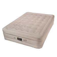 Serta Never Flat Fabric Series Raised With Internal Pump And Plush Air Mattress 18 Queen Beige In 2020 Mattress Air Mattress Mattress Design