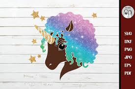 Download Black Afro Unicorn Cut File Printable Clipart Unicorn Svg 1155945 Cut Files Design Bundles
