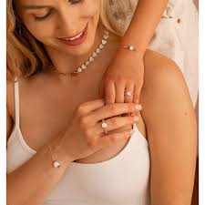 Pierścionek elastyczny "Tiny White Heart"