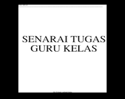 Nak kata sikit , pun tak sikit. Senarai Tugas Guru Kelas Doc Document