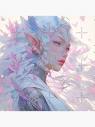 Elegant Blind Floral Elf Anime Girl" Art Print for Sale by ...