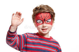 Young Boy With Face Painting Spiderman Stock Image Image Of Male Joyful 28897185