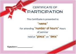 Certificate Of Participation In Seminar Sample Template Seminar Certificate Participation