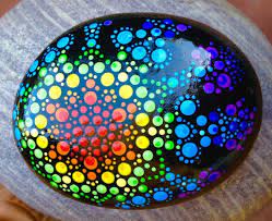 Snowflake Crystal Prism Painted River Rock Stone Art Painted Rocks Rock Painting Designs