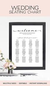 Editable Wedding Seating Chart Template Instant Download