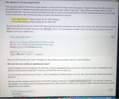 From first pieces to advanced. A1 Top Streaming Artists Learning Objectives R Chegg Com