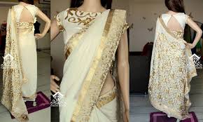 Black And Gold Combination Blouse Designs Varuni Gopen Stylish Sarees Saree Blouse Designs Elegant Saree