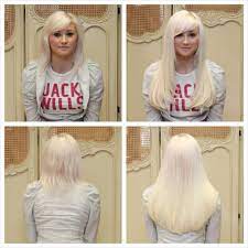 Wow Super White Blonde Hair Extensions Full Head Of 16 Inch European Hair Colour Is Custom Tailored T White Blonde Hair European Hair Blonde Hair Extensions