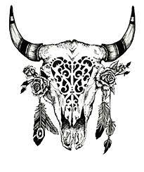 Cattle Drawing Cow S Skull Red White And Blue Clip Art Tattoo Png Download 983 1183 Free Tra Bull Skull Tattoos Skull Tattoo Flowers Cow Skull Tattoos