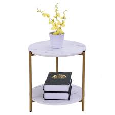 An accent table doesn't have to be rectangular. Bseka 2 Layer Round Side Table Metal End Table Nightstand Small Tables For Living Room Accent Tables Side Table For Small Spaces Walmart Com Walmart Com