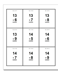 Free 1st grade subtraction worksheets. Subtraction Flash Cards Subtraction Flash Cards Flashcards Printable Flash Cards