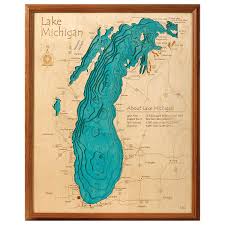 Lake Topography Art Lake Art Map Lake Michigan