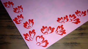 Pink Chart Decoration Red Flower Design Two Side Border Decoration Design