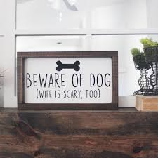 Beware Of Dog Beware Of Wife Hand Painted Funny Wooden Sign 12 X 7 Funny Wooden Signs Funny Wood Signs Wooden Signs