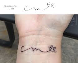 Tattoos and tattoo flash with ribbons. Custom Handwritten Initials Tattoo By Designsbysimplesally On Etsy Initialstattoo Simpletattoo Tattoo In Kids Initial Tattoos Initial Tattoo Mini Tattoos