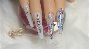 Ver más ideas sobre diseños de uñas mariposas, manicura de uñas, diseños de uñas. Mariposas Y Cristales En Unas Coffin Youtube