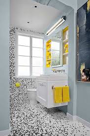 If you don't have proper lighting, any amount of décor will not satisfy you. 40 Stylish Small Bathroom Design Ideas Yellow Bathroom Decor Yellow Bathrooms Bathroom Design Black