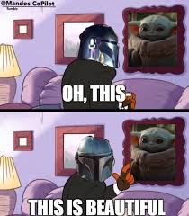 Pin By Lisa Fleming On The Mandalorian In 2020 Star Wars Memes Star Wars Art Star Wars Universe