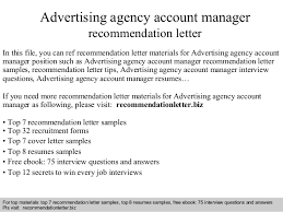 7,385 open jobs for advertising account manager. Advertising Agency Account Manager Recommendation Letter